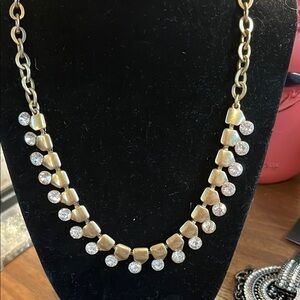 J Crew Rhinestone Gold and Silver Necklace